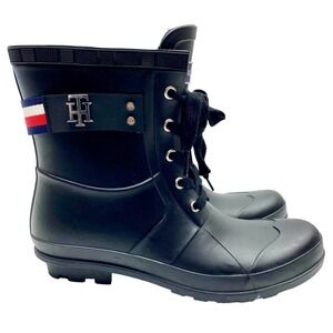 Tommy Hilfiger Boots Women's Sz 9‎ Toniee Black Lace Up Waterproof Snow Rain